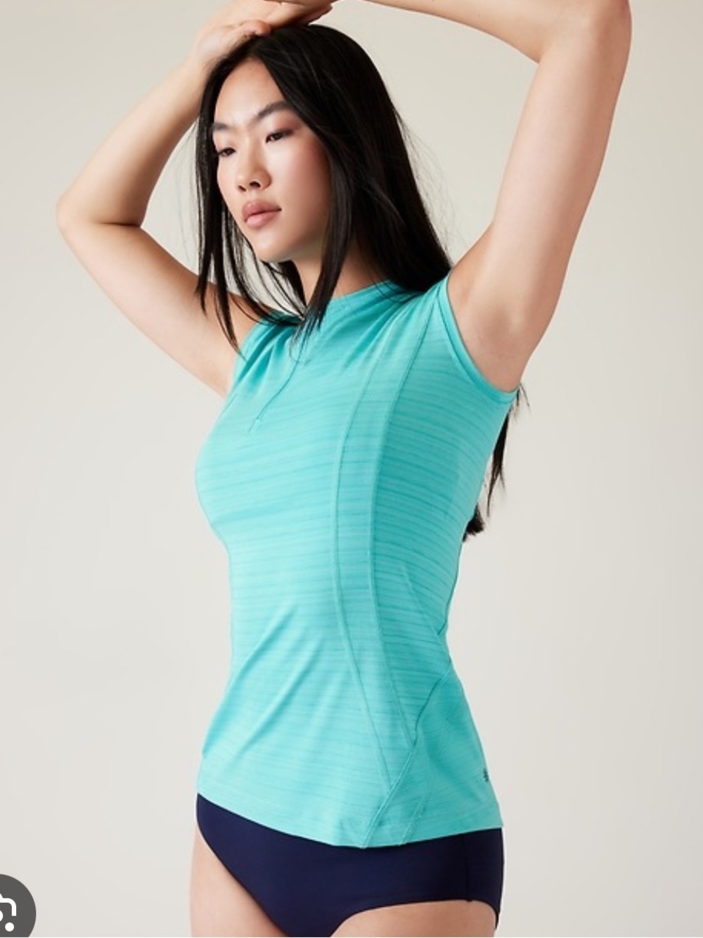 Athleta Pacifica Illume UPF Fitted Tank And Pacifica Rash Guard Ruched 1/2 Zip